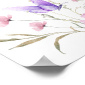 Butterfly Wildflower Baby shower Welkomstbord Poster (Hoek)
