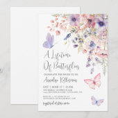 Butterfly Wildflower Bridal Shower Kaart (Voorkant / Achterkant)