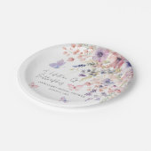 Butterfly Wildflower Bridal Shower Papieren Bordje (Gekanteld)