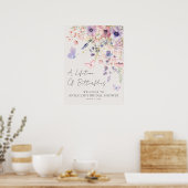 Butterfly Wildflower Bridal Shower Poster (Keuken)