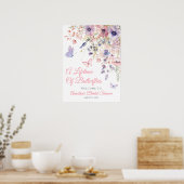 Butterfly Wildflower Bridal Shower Poster (Keuken)