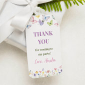 Butterfly Wildflower Dank u Label Verjaardagsfeest Cadeaulabel