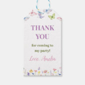 Butterfly Wildflower Dank u Label Verjaardagsfeest Cadeaulabel (Voorkant)