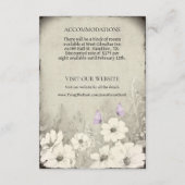 Butterfly Wildflower Details Huwelijk Informatiekaartje (Achterkant)