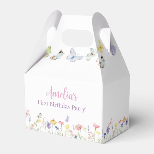 Butterfly Wildflower Favor Box Verjaardagsfeest Bedankdoosjes (Achterkant)