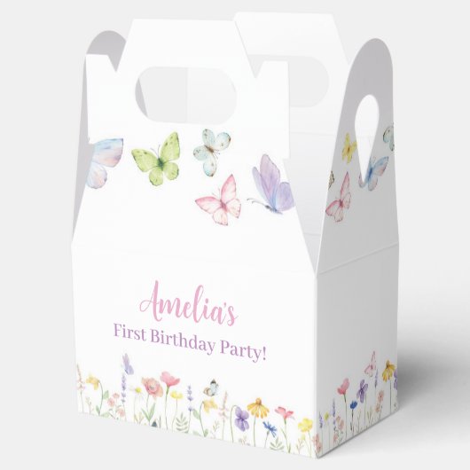Butterfly Wildflower Favor Box Verjaardagsfeest Bedankdoosjes (Geopend)