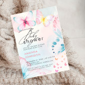 Butterfly Wildflower Floral Baby shower Uitnodigin Kaart