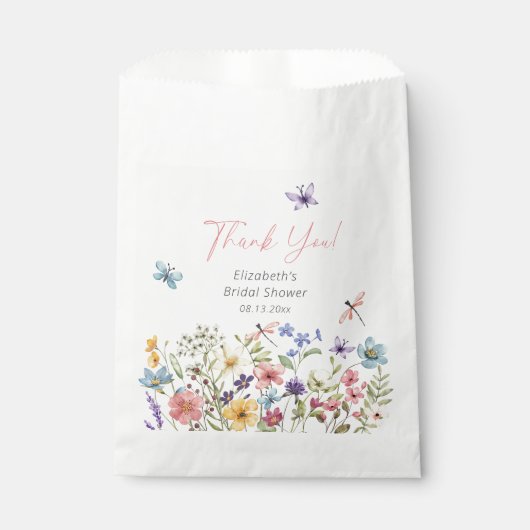 Butterfly Wildflower Garden Vrijgezellenfeest Bedankzakje (Voorkant)