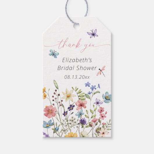 Butterfly Wildflower Garden Vrijgezellenfeest Favo Cadeaulabel (Voorkant)