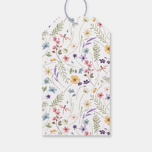 Butterfly Wildflower Garden Vrijgezellenfeest Favo Cadeaulabel (Achterkant)
