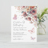 Butterfly Wildflower Herfst Vrijgezellenfeest Kaart (Staand voorkant)