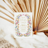 Butterfly Wildflower Krans Eerste 1e verjaardag Kaart