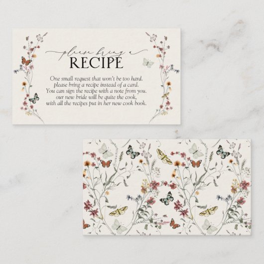 Butterfly Wildflower Neem alsjeblieft een recept m Informatiekaartje (Voorkant / Achterkant)