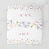 Butterfly Wildflower Place Card Verjaardagsfeest Plaatskaartje (Buitenkant ongevouwen)