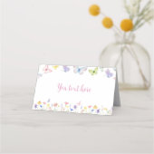 Butterfly Wildflower Place Card Verjaardagsfeest Plaatskaartje (Voorkant)