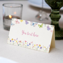 Butterfly Wildflower Place Card Verjaardagsfeest Plaatskaartje