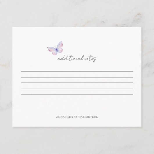 Butterfly Wildflower Recipe Informatiekaartje (Achterkant)