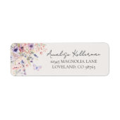 Butterfly Wildflower Return Address Etiket (Voorkant)