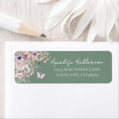 Butterfly Wildflower Return Address Etiket (Insitu)
