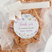 Butterfly Wildflower Verjaardag Sticker Labels