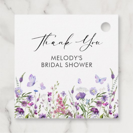 Butterfly Wildflower Vrijgezellenfeest Bedankjes Labels (Achterkant)