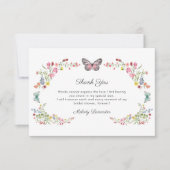 Butterfly Wildflower Vrijgezellenfeest Bedankkaart (Voorkant)