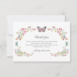 Butterfly Wildflower Vrijgezellenfeest Bedankkaart
