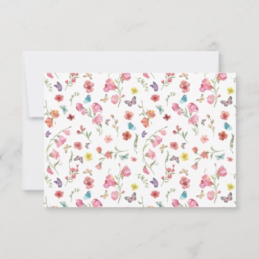 Butterfly Wildflower Vrijgezellenfeest Bedankkaart (Achterkant)