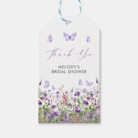 Butterfly Wildflower Vrijgezellenfeest Cadeaulabel (Voorkant)
