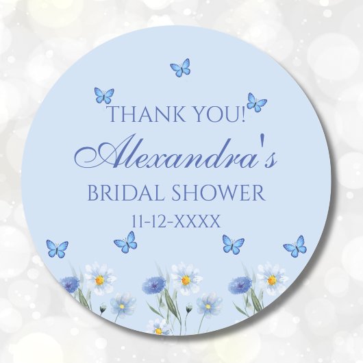 Butterfly Wildflower Vrijgezellenfeest Dank u Ronde Sticker