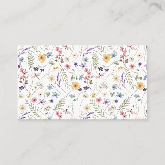 Butterfly Wildflower Vrijgezellenfeest Display Dou Informatiekaartje (Achterkant)