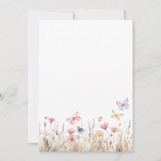 Butterfly Wildflower Vrijgezellenfeest Kaart (Achterkant)