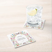 Butterfly Wildflower Vrijgezellenfeest Kartonnen Onderzetters (Insitu)