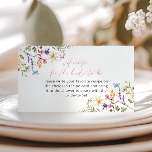 Butterfly Wildflower Vrijgezellenfeest Recept aanv Informatiekaartje