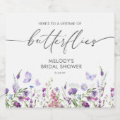 Butterfly Wildflower Vrijgezellenfeest Sparkling Wijnetiket (Enkel label)