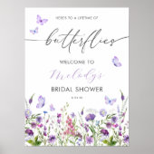 Butterfly Wildflower Vrijgezellenfeest Welkom 18x2 Poster (Voorkant)