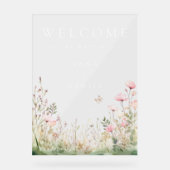 Butterfly Wildflower Wedding Acryl Bord (Voorkant)