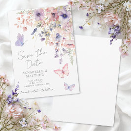 Butterfly Wildflower Wedding Save The Date