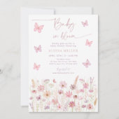 Butterfly Wildflowers Baby in Bloom Baby shower Kaart (Voorkant)