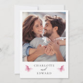 Butterfly Wildflowers Blush Roze Vrijgezellenfeest Kaart (Achterkant)