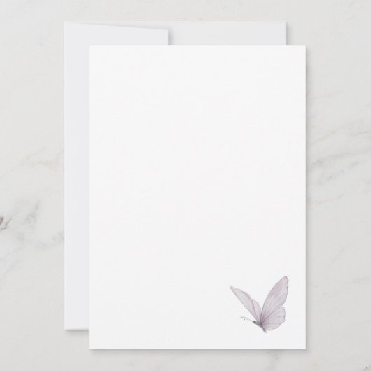 Butterfly Wildflowers Bruids Douche Uitnodiging (Achterkant)