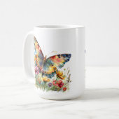 Butterfly & Wildflowers Koffie Mok (Voorkant links)