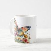 Butterfly & Wildflowers Koffie Mok (Voorkant links)