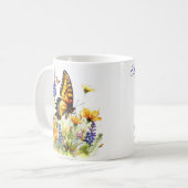 Butterfly & Wildflowers Koffie Mok (Voorkant links)