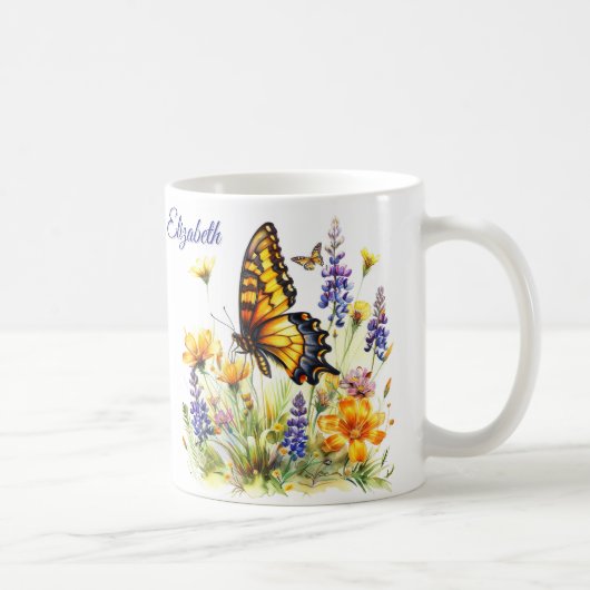 Butterfly & Wildflowers Koffie Mok (Rechts)