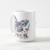 Butterfly & Wildflowers Koffie Mok (Voorkant links)