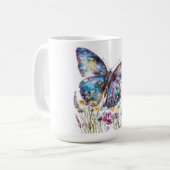 Butterfly & Wildflowers Koffie Mok (Voorkant links)