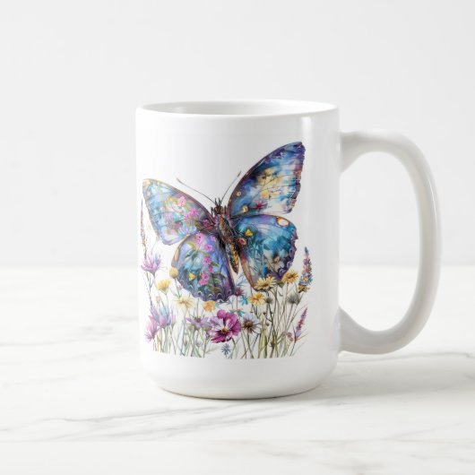 Butterfly & Wildflowers Koffie Mok (Rechts)