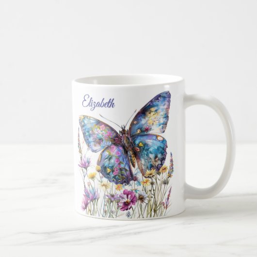 Butterfly & Wildflowers Koffie Mok (Rechts)