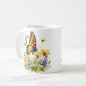Butterfly & Wildflowers Koffie Mok (Voorkant links)